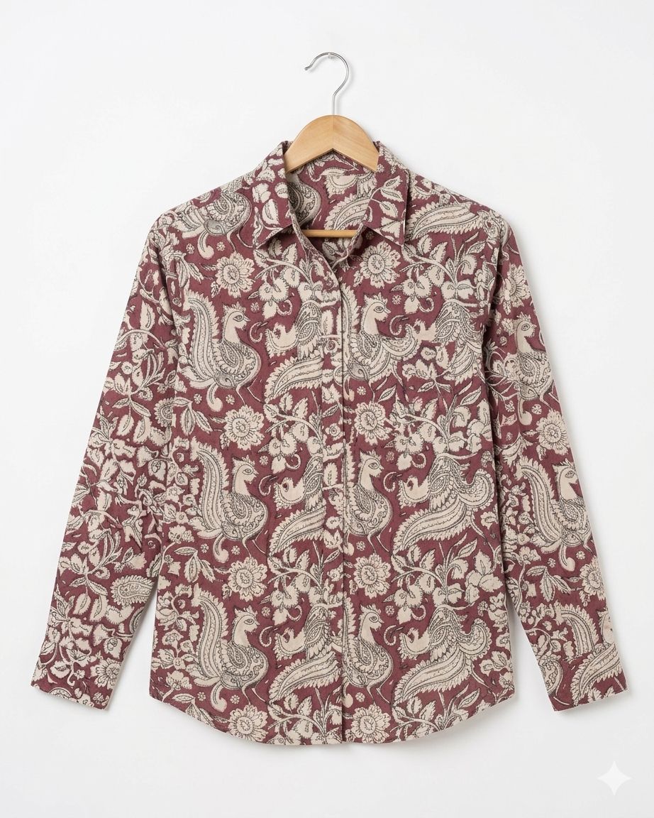 Pink Peacock  Full Sleeves Unisex Shirt