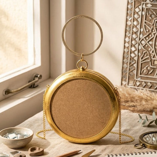 Golden Circle Clutch Sling – Plain Handcrafted Bag