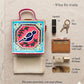 Mini Bird Lippan Art Handcrafted Square Box Bag
