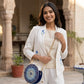 Blue Horizon Circle Potli Lippan Art Bag