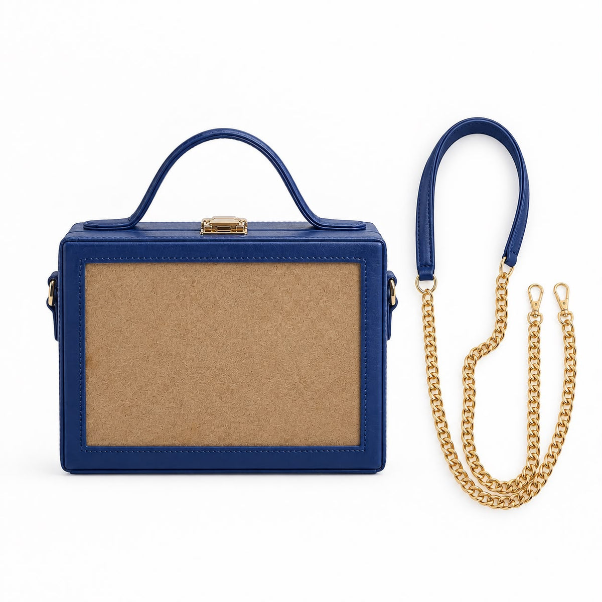 New Leaf Blue Rectangle Box Sling – Plain Handcrafted Bag