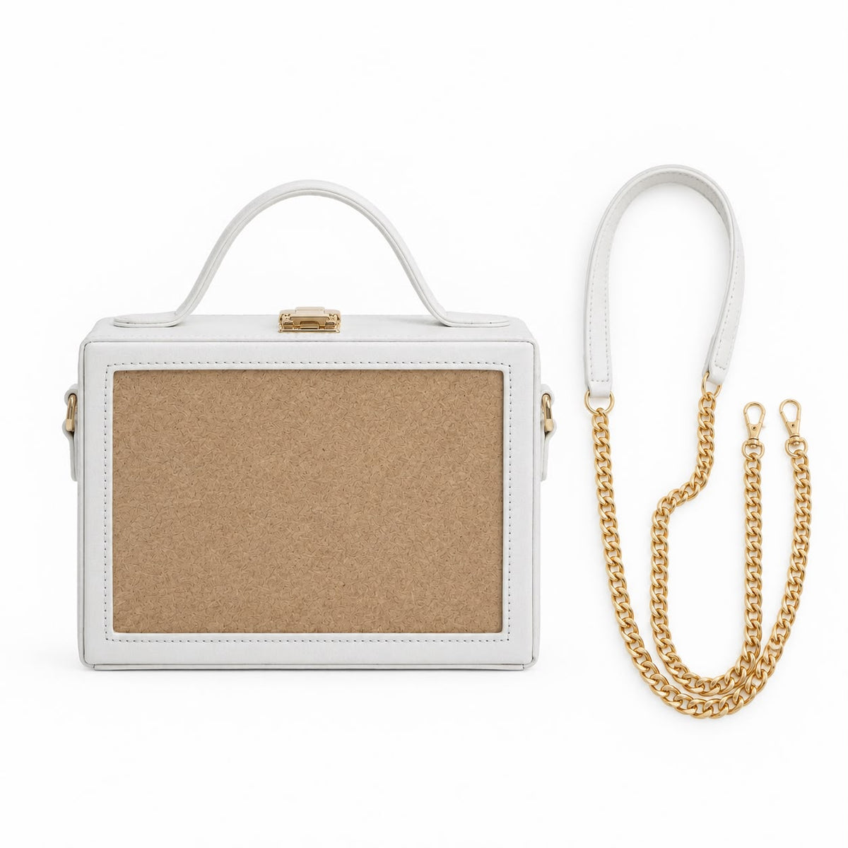 New Leaf White Rectangle Box Sling – Plain Handcrafted Bag