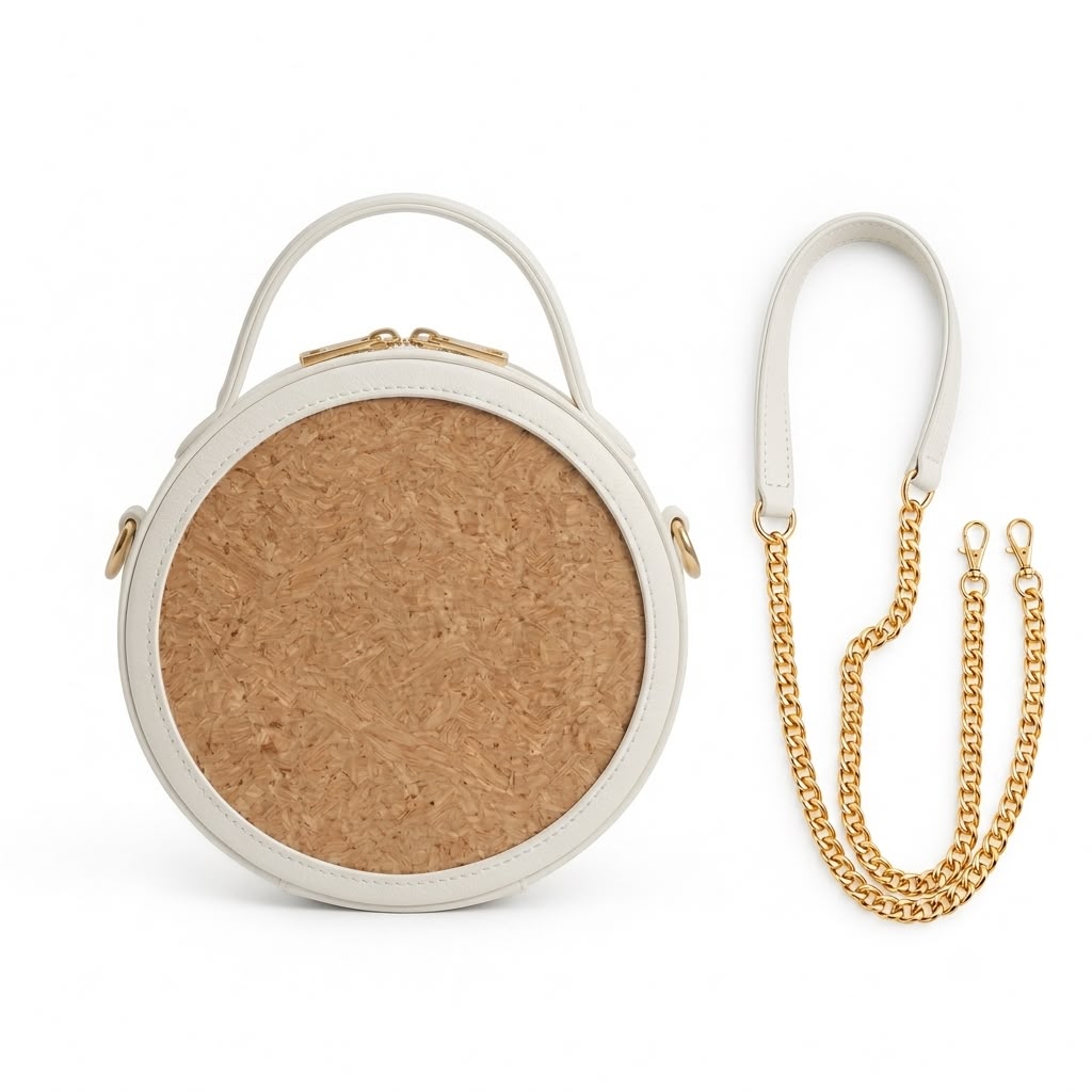 New Leaf White Circle Handbag / Sling – Plain Handcrafted Bag