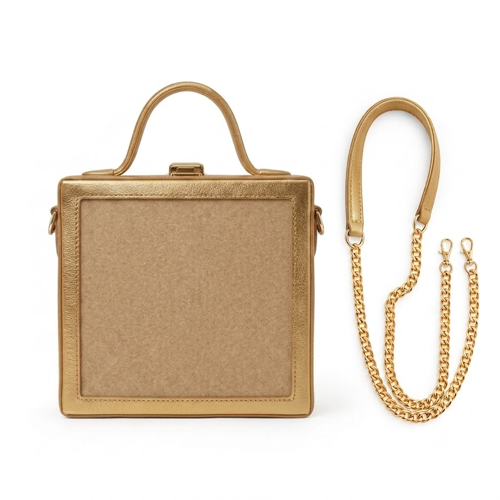 New Leaf Golden Square Box Bag Sling – Plain Handcrafted Bag