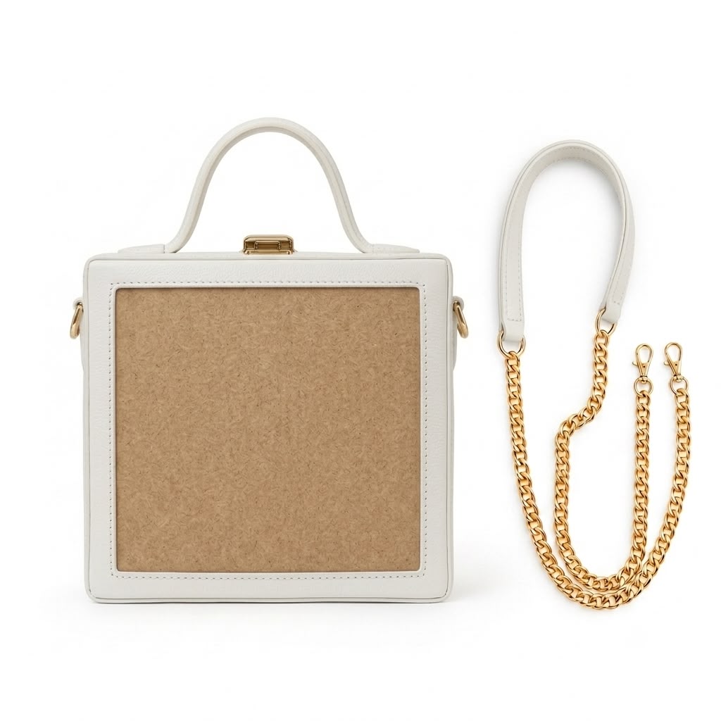 New Leaf White Square Box Bag Sling – Plain Handcrafted Bag