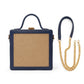New Leaf Navy Blue Square Box Bag Sling – Plain Handcrafted Bag