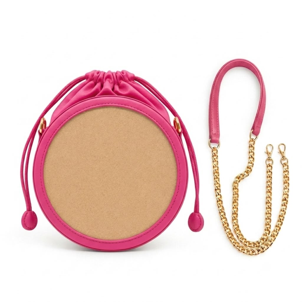 New Leaf Pink Circle Potli Sling – Plain Handcrafted Bag