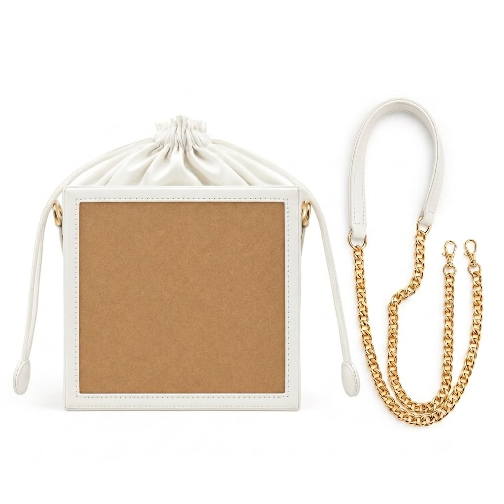 New Leaf White Square Potli Sling – Plain Handcrafted Bag