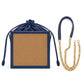 New Leaf Navy Blue  Square Potli Sling – Plain Handcrafted Bag