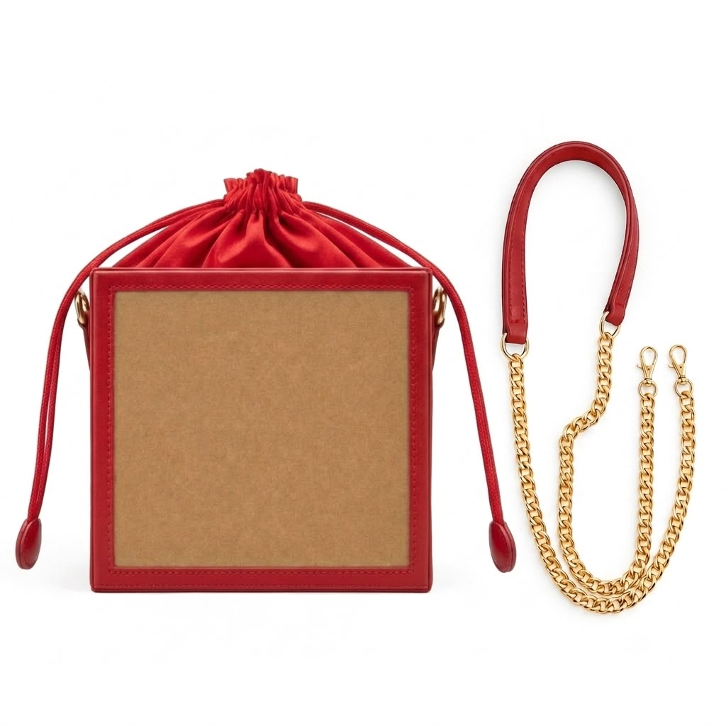 New Leaf Red Square Potli Sling – Plain Handcrafted Bag
