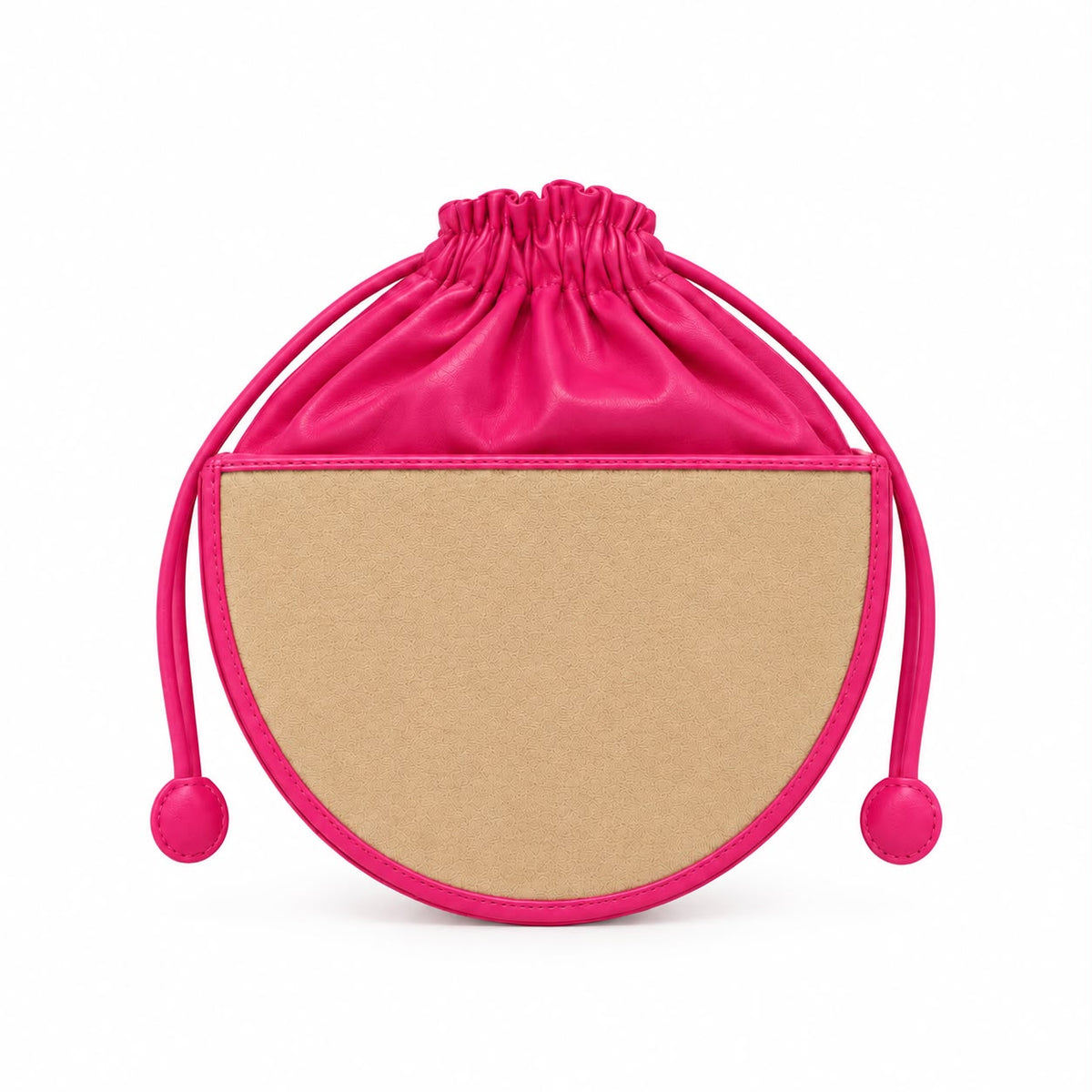 New Leaf Pink Semi-Circle Potli Sling – Plain Handcrafted Bag