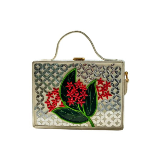 Wildflower Lippan Art Handcrafted Rectangle Box Bag