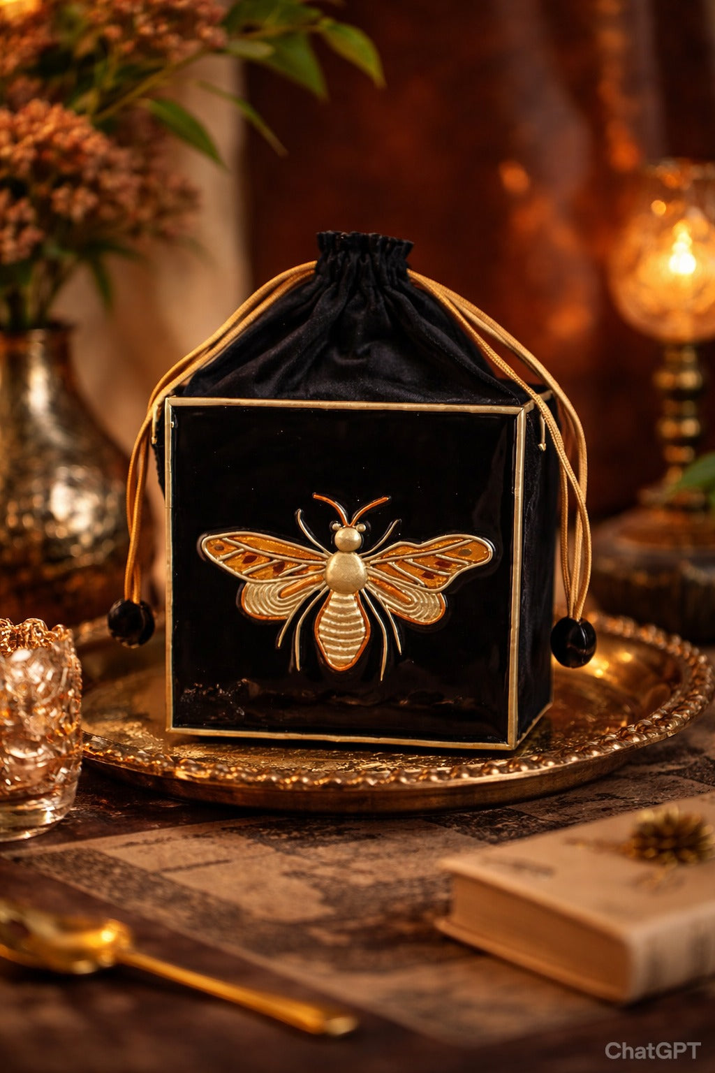 Butterfly Lippan Art  Medium Potli Sling