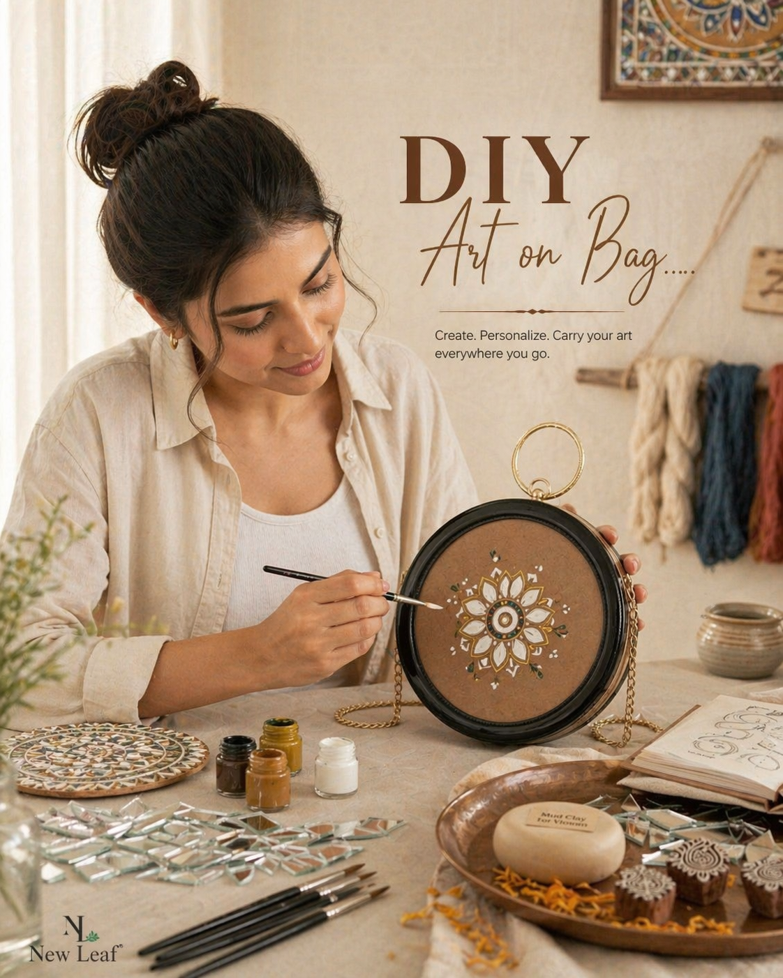 New Leaf Black Circle Clutch Sling – Plain Handcrafted Bag