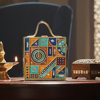 Mini Fancy  Lippan Art Box Bag