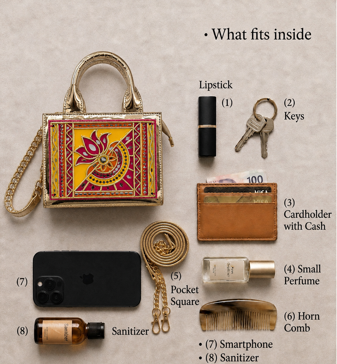 Lotus Lippan Art Handcrafted Handbag / Sling