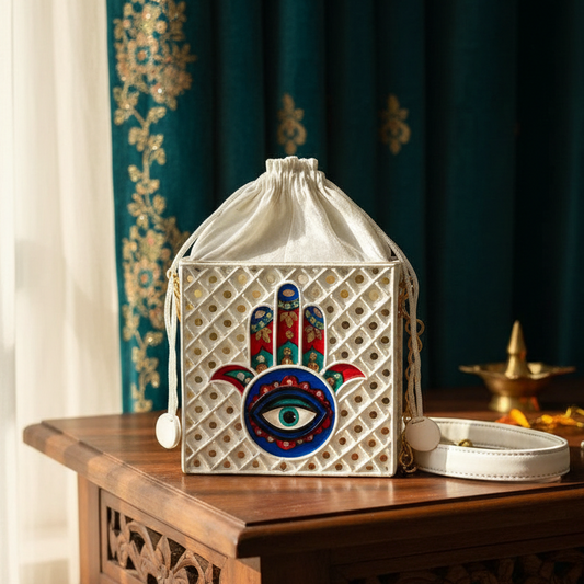 Hamsa Lippan Art Medium Potli Sling Bag