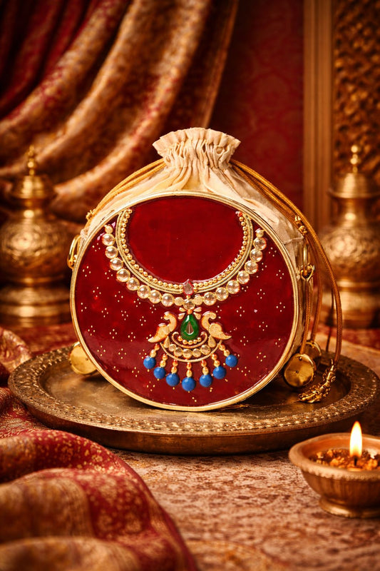 Gehna  Lippan Art Circle Medium Potli Sling