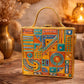 Royal  Charm Square Lippan Art Handcrafted Box Bag