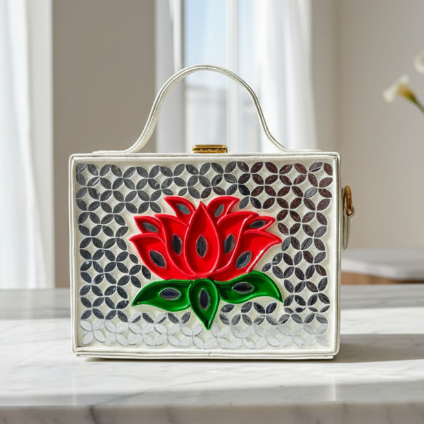 Lotus Lippan Art Handcrafted Rectangle Box Bag