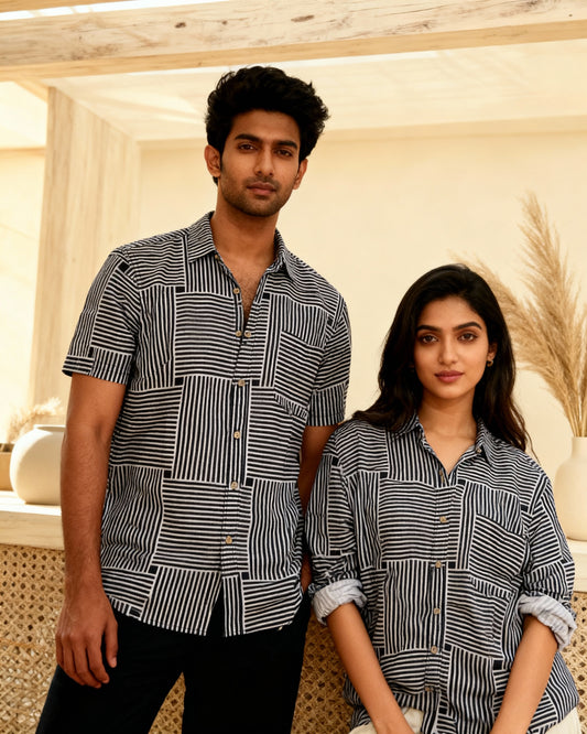 Black Stripes Unisex Short Sleeves Shirt