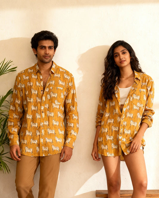 Yellow Cow  Full Sleeves Unisex Shirt