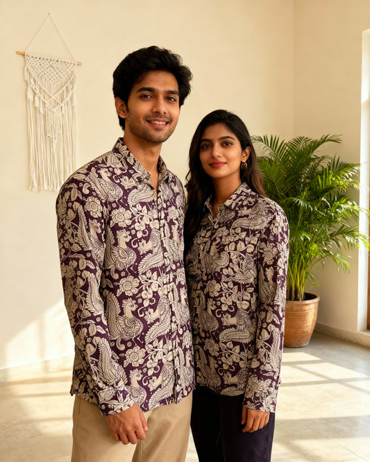 Purple Peacock  Full Sleeves Unisex Shirt