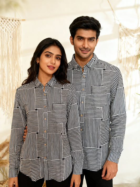 Black Stripes Full Sleeves Unisex Shirt