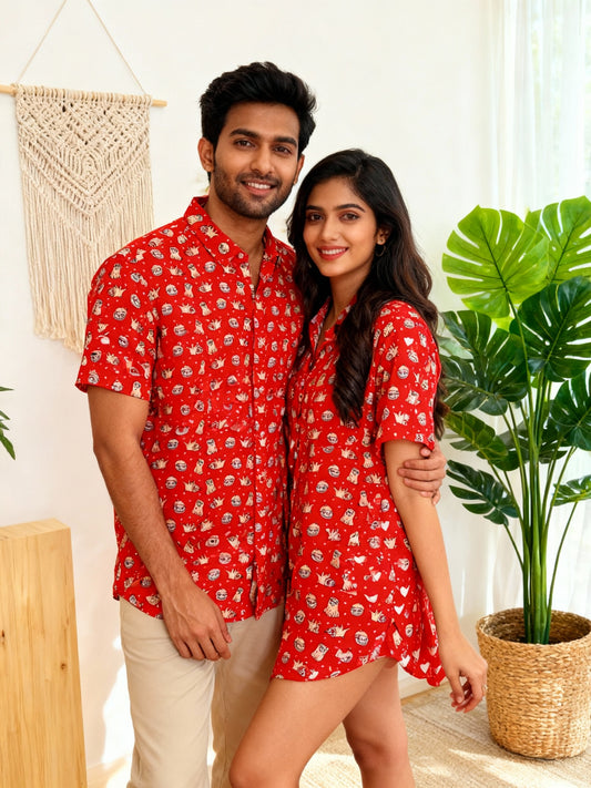 Red Dog Unisex Short Sleeves Shirt