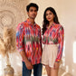 Red Ikkat  Full Sleeves Unisex Shirt