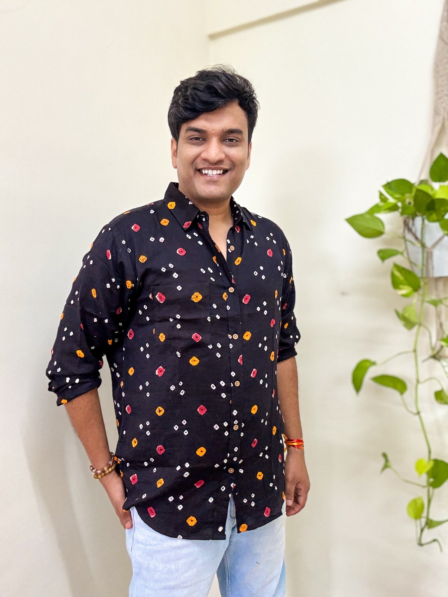 Kala Tikka Handcrafted Pure Bandhani Unisex Shirt