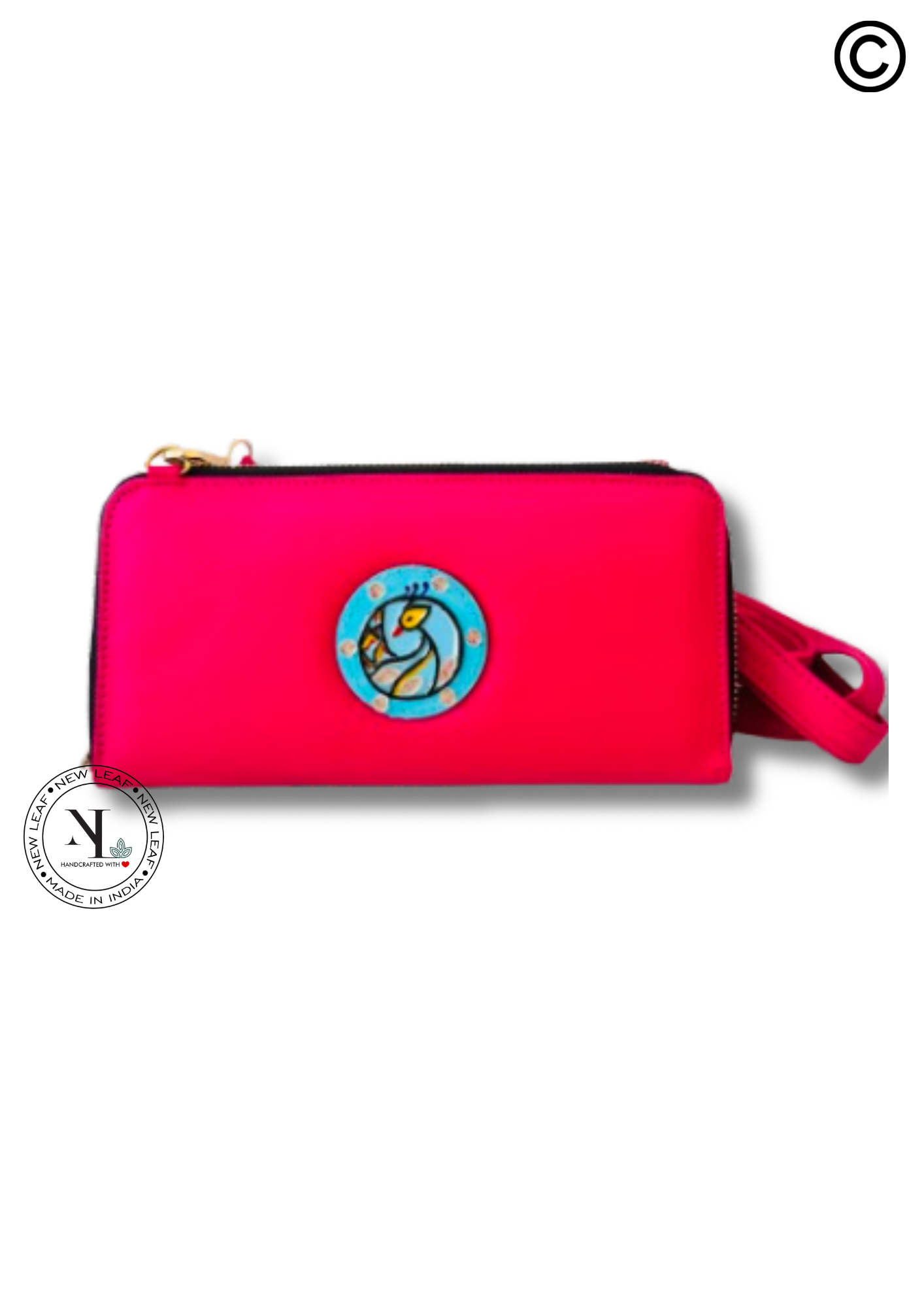 Peacock Handcrafted Lippan Art Wallet Sling