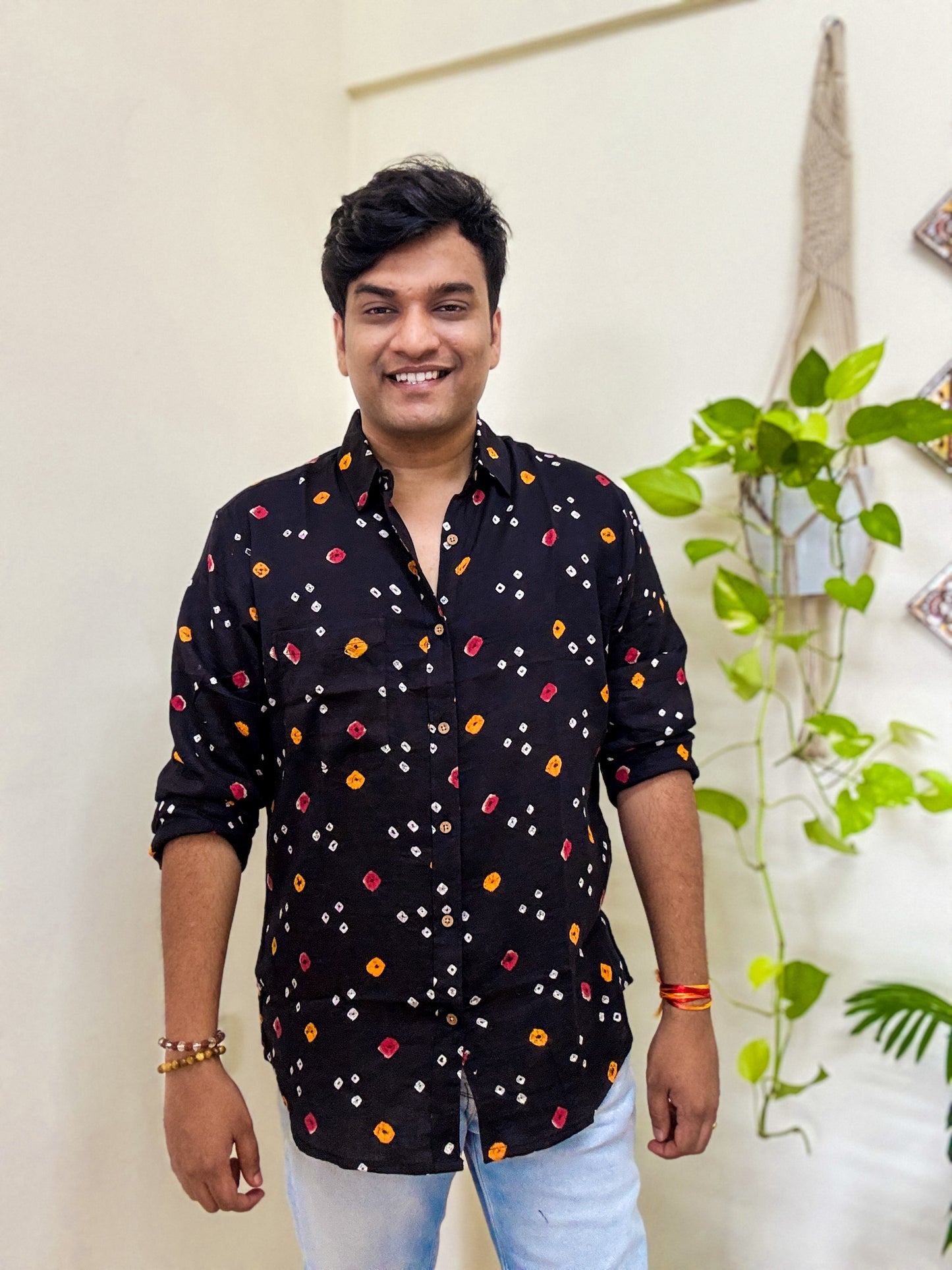 Kala Tikka Handcrafted Pure Bandhani Unisex Shirt