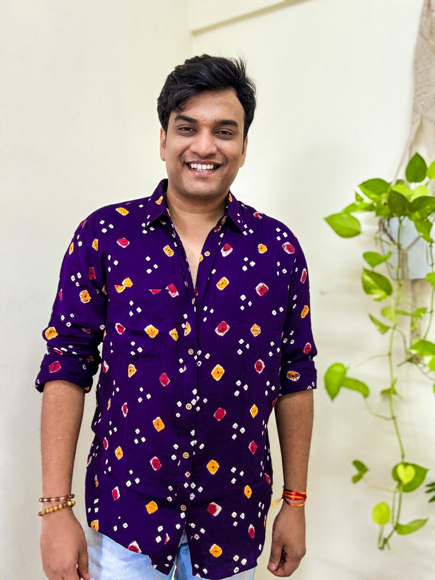 Jamuni Handcrafted Pure Bandhani Unisex Shirt