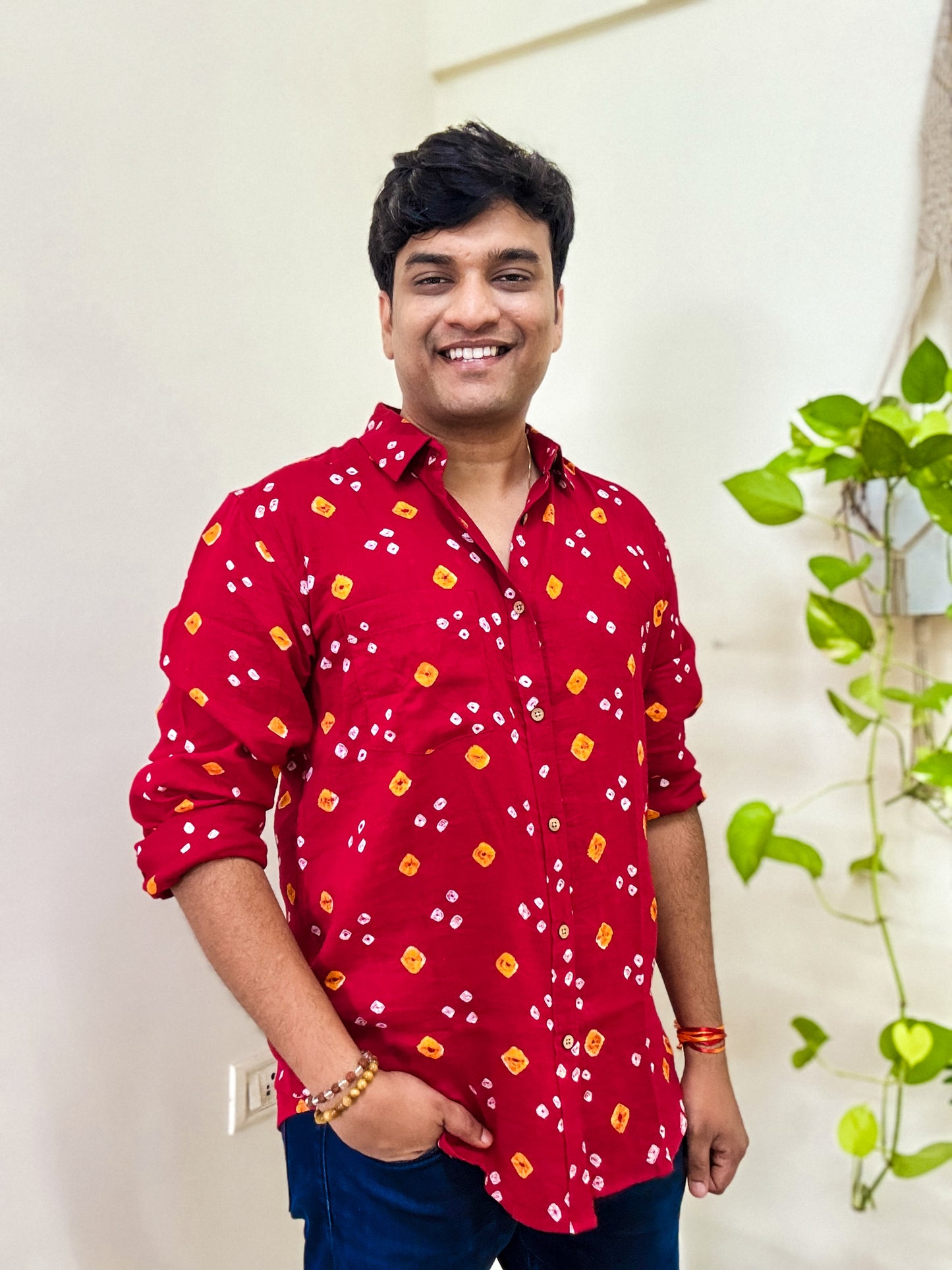 Dilwala Handcrafted Pure Bandhani Unisex Shirt