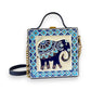 Elephant Lippan Art Handcrafted Square Box Bag