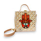 Hamsa Square Lippan Art Handcrafted Box Bag