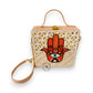Hamsa Square Lippan Art Handcrafted Box Bag