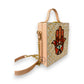 Hamsa Square Lippan Art Handcrafted Box Bag