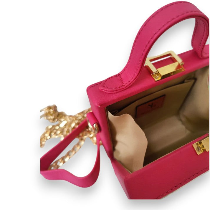 Mini Hamsa Lippan Art Handcrafted Square Box Bag