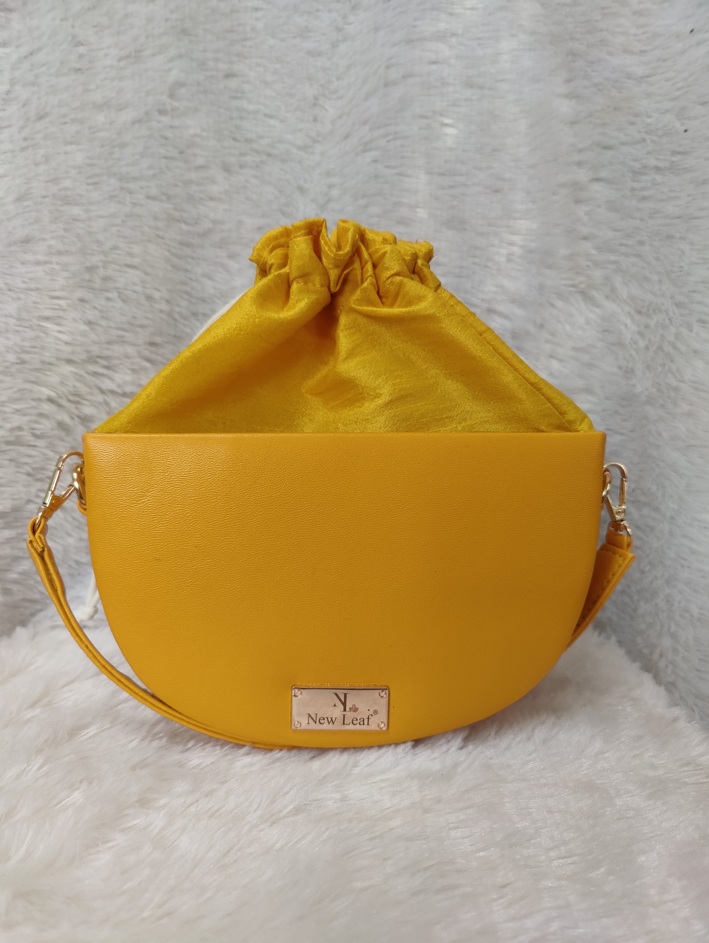 Evil Eye Semi  Circle Lippan Art Handcrafted Potli Bag with Sling