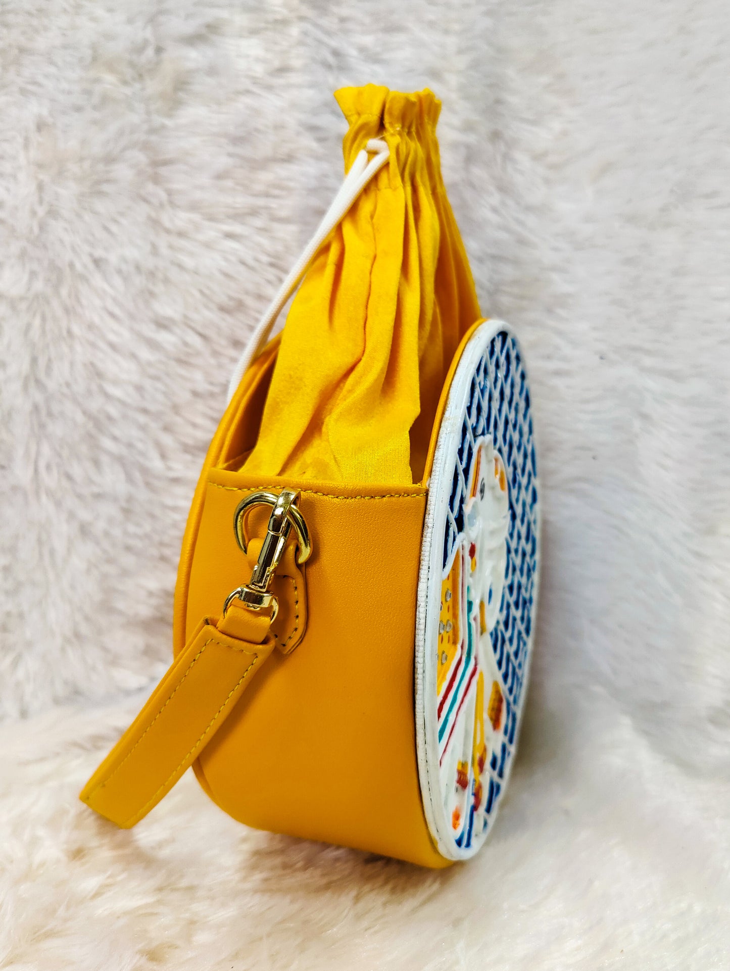 Elephant Lippan Art Handcrafted Potli Bag with Sling