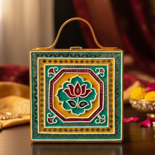 Lotus Lippan Art Handcrafted Box Bag