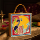 Peacock Lippan Art Handcrafted Square Box Bag