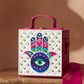 Mini Hamsa Lippan Art Handcrafted Square Box Bag