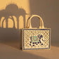 White Elephant Lippan Art Handcrafted Zipper Sling