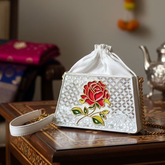 Rosé Grace – Trapezium Potli with Sling