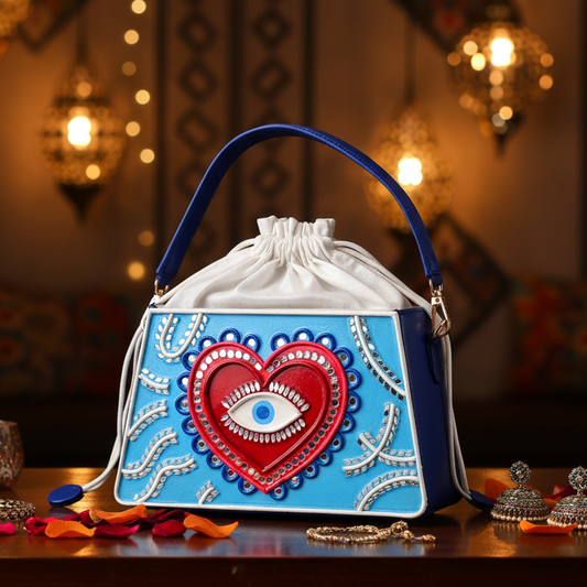Heart Trapezium Potli with Sling