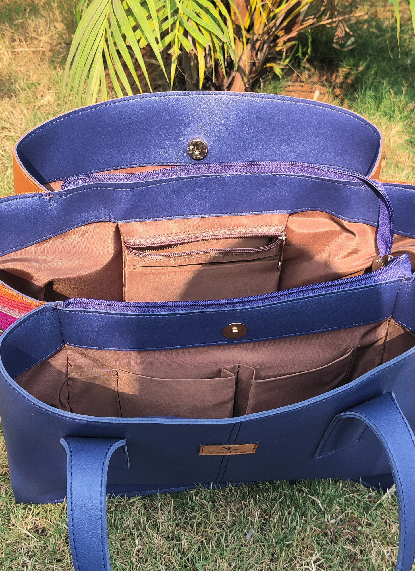 That Boho Bag- Dual Colour Tone Bag- Navy Blue and Tan