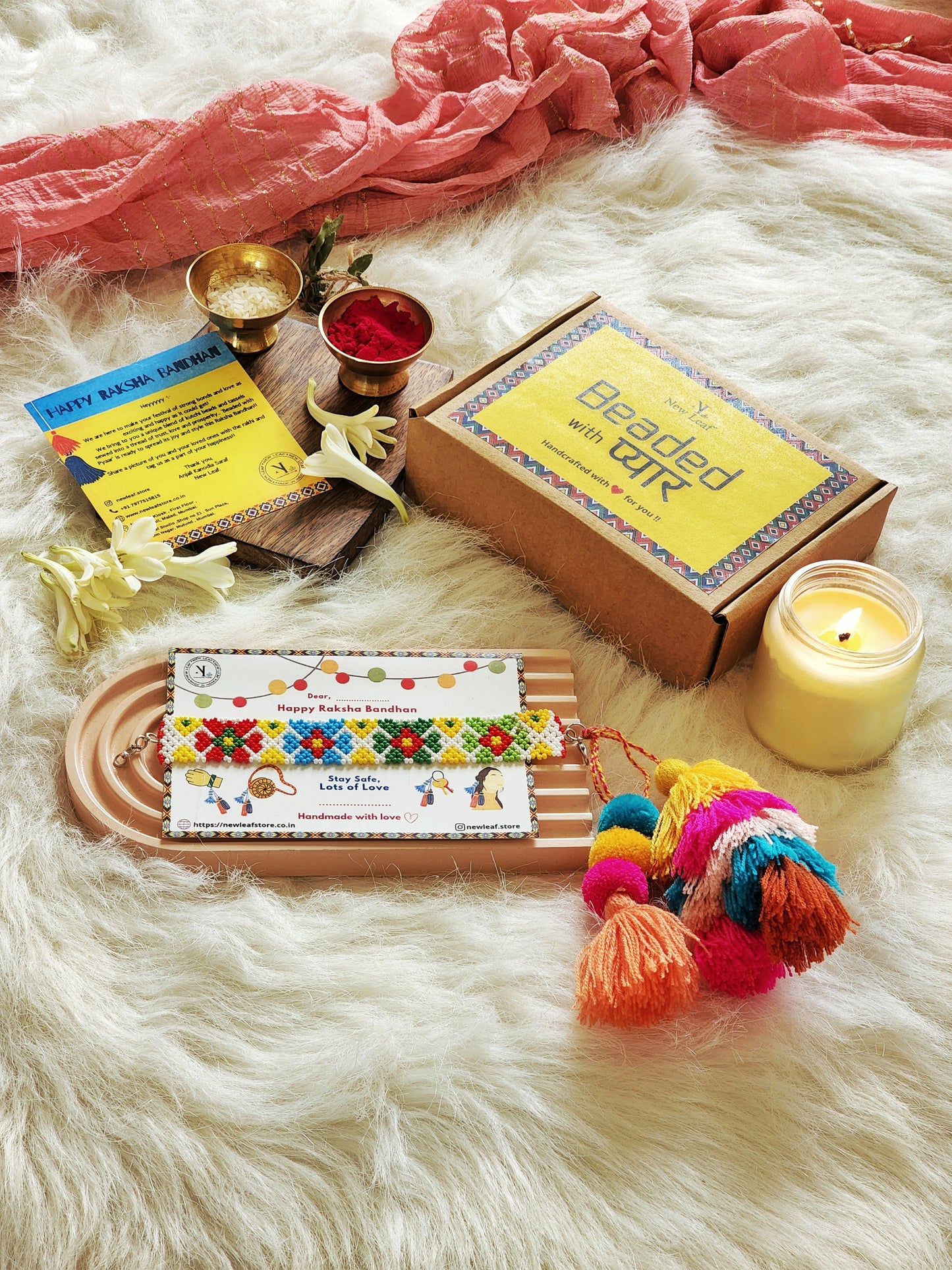 Jhil Mil Beaded Tassel Lumba Rakhi